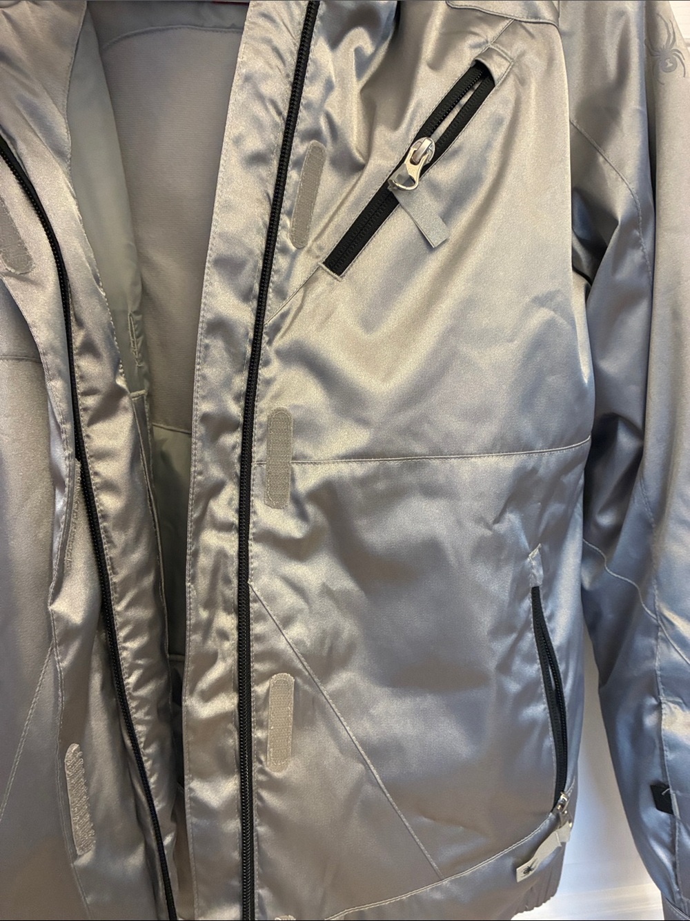 Spyder Girls Insulated Ski Jacket Size 16 Metallic Silver Gray - Picture 4 of 8
